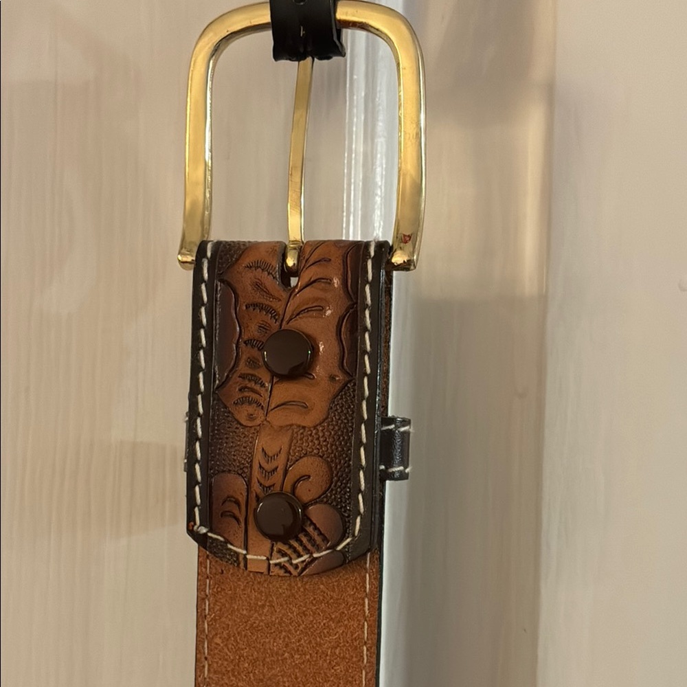 Vintage Crescent Bay Brown Leather Belt - Picture 6 of 6